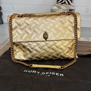 Kurt Geiger Metallic Gold Shoulder  Kensington Bag
